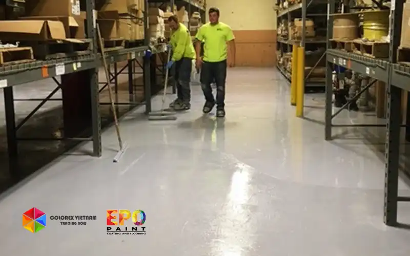 DỊCH VỤ THI CÔNG SÀN EPOXY CÔNG NGHIỆP CHO NHÀ KHO CHO NHÀ XƯỞNG