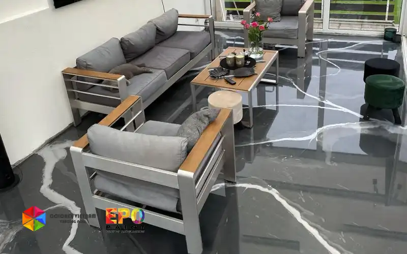 DỊCH VỤ THI CÔNG SƠN EPOXY HIỆU ỨNG CHO PHÒNG KHÁCH