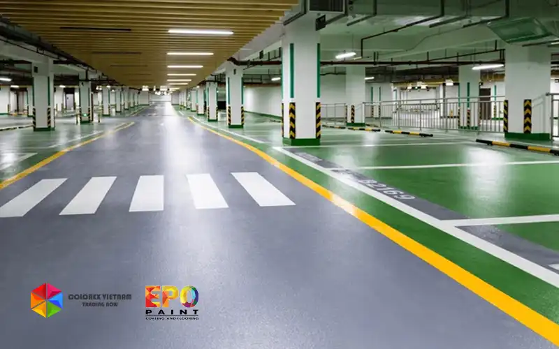 DỊCH VỤ THI CÔNG SƠN EPOXY KẺ VẠCH CHO BÃI XE