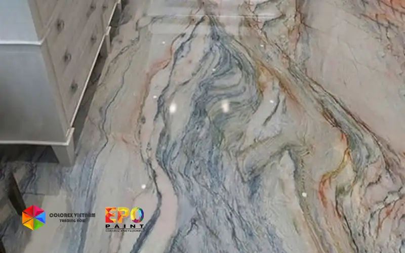 sàn epoxy giả đá marble