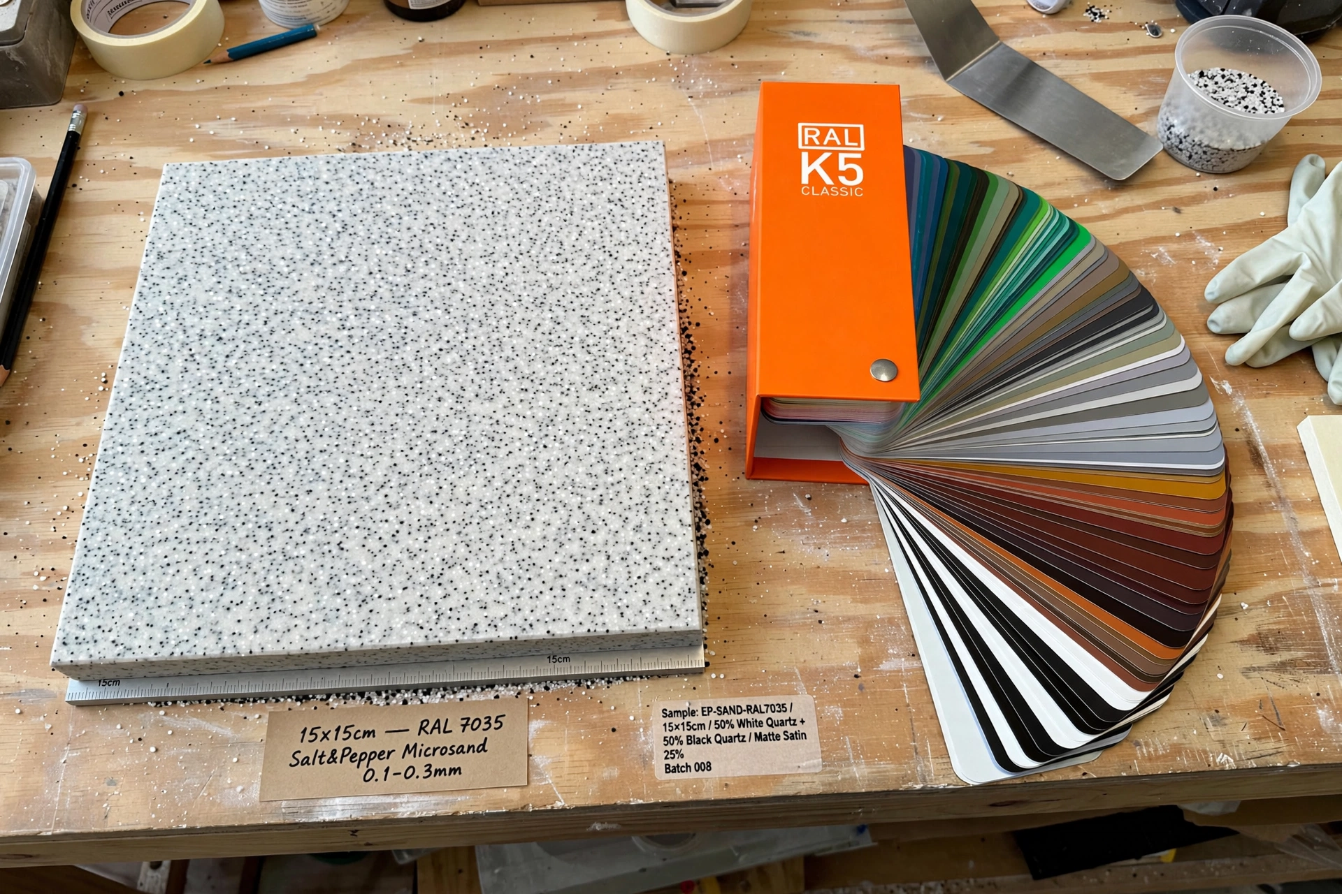 SÀN EPOXY CÁT MÀU RAL 7035 LIGHT GREY