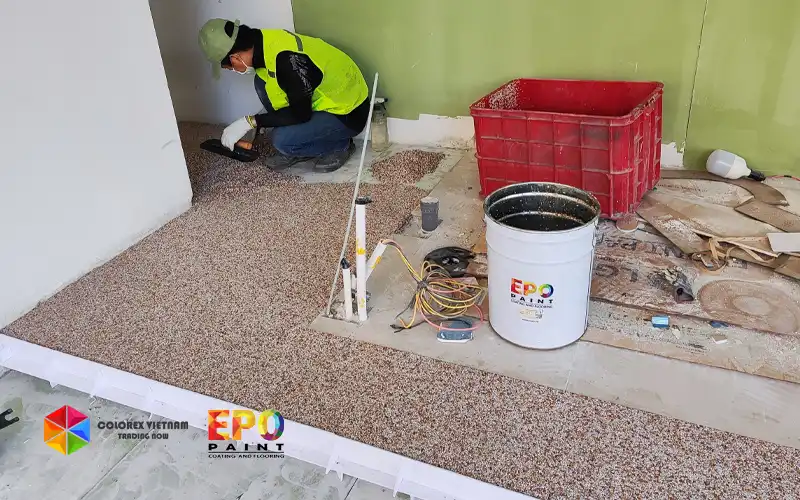 BÁO GIÁ VẬT TƯ THI CÔNG SÀN SỎI POLYMER