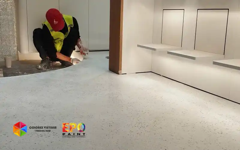 Sử dụng sơn epoxy kết hợp Terrazzo