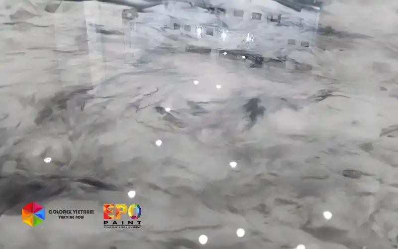 thi công sơn sàn Epoxy ánh kim