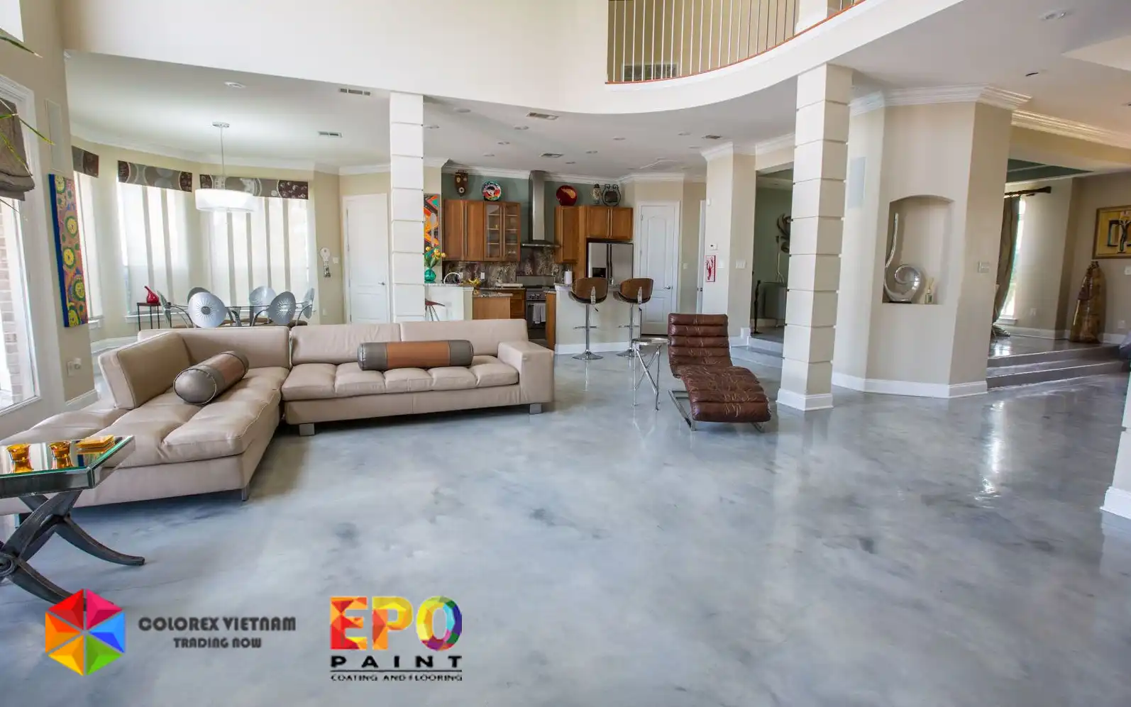 Sàn Epoxy Hiệu ứng bê tông
