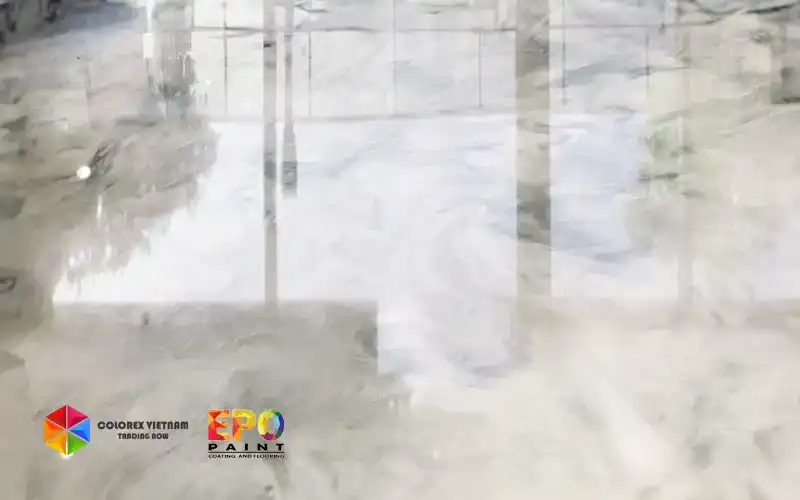 thi công sơn epoxy trong suốt