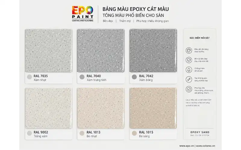 PHÂN PHỐI VÀ THI CÔNG SÀN EPOXY CÁT MÀU COLOREX
