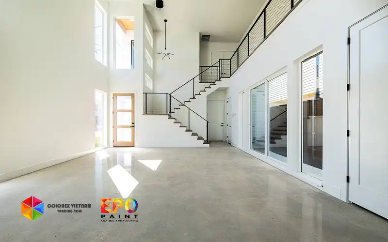 sàn epoxy hiệu ứng bê tông vân mây