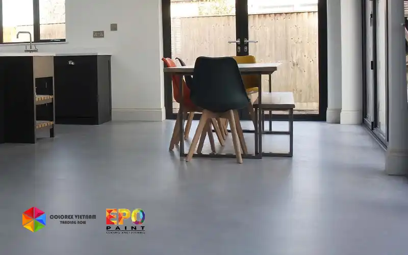 sàn epoxy hiệu ứng bê tông vân mây