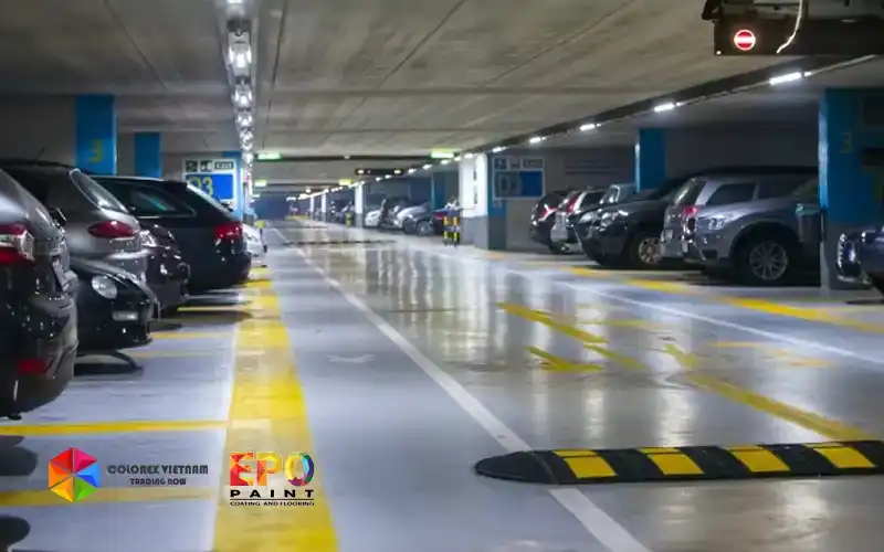 thi công sơn kẻ vạch bãi đỗ xe